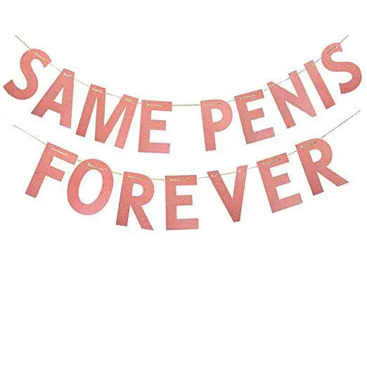 SAME PENIS FOREVER Свадебные украшения для дома, 1 набор дизайнерских бумажных гирлянд из розового золота для поделок, She Said Yaaas Miss To Mrs Banner, висячие украшения, B - Цвет: SAME PENIS FOREVER