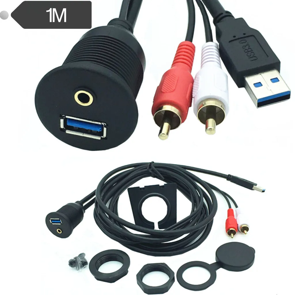 Автомобиль линия корабль мотоцикла автомобильного аудио кабель USB3.0/Aux RCA 1