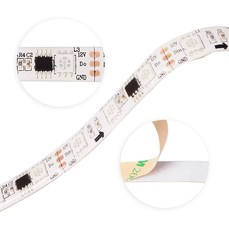5M WS2811 Светодиодные ленты DC12V ультра яркие красные/зеленые/высокоэффективный 5050 SMD RGB светодиодный s Высокое светильник адресуемый 30/48/60 светодиодный s/m Белый/черный печатных плат