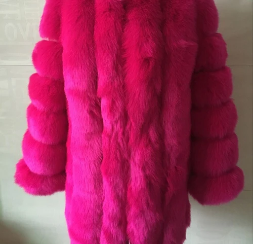 Fushia ZADORIN уличная шуба из искусственного меха зимняя куртка модная Женская Толстая теплая шуба из искусственного меха с капюшоном размера плюс верхняя одежда - Цвет: Fushia