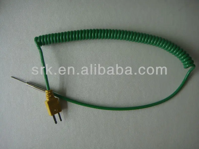 Пружинный шнур с короткой термопарой типа K и Миниатюрный разъем China Post