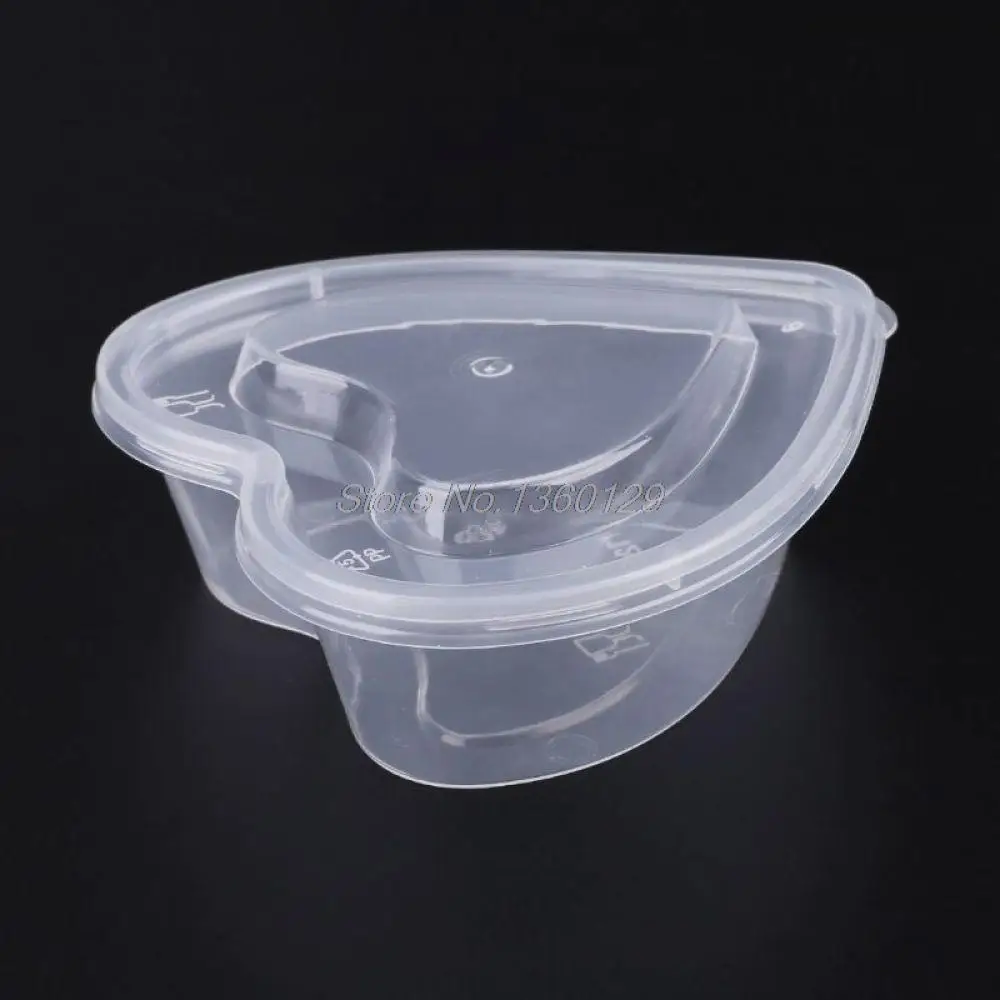 Heart Shape Clear Plastic Sauce Chutney Cups Food Container Slime Storage Box Case With Lid 120ml | Дом и сад