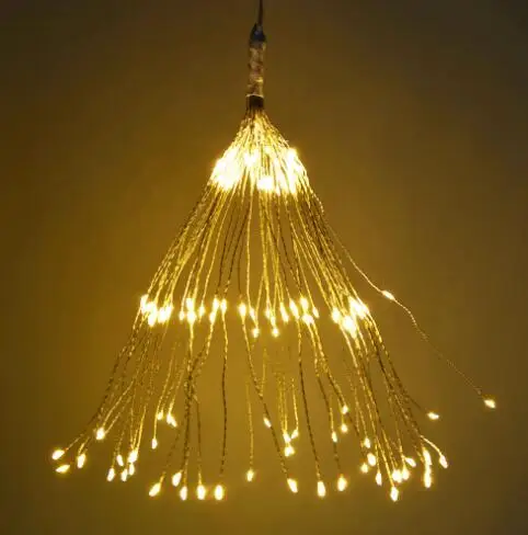 warm white Рождественские DIY гирлянды для фейерверков светодиодный медный провод полосы 8 режимов затемнения сказочные огни 4AA батарея питание с дистанционным шнуром - Цвет: warm white