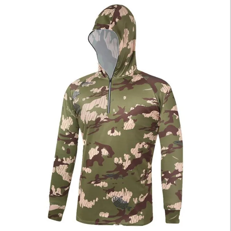 New Outdoor sport mens fishing clothes breathable quick dry Anti UV 40+ Anti-mosquit long sleeve hooded women fishing Shirts