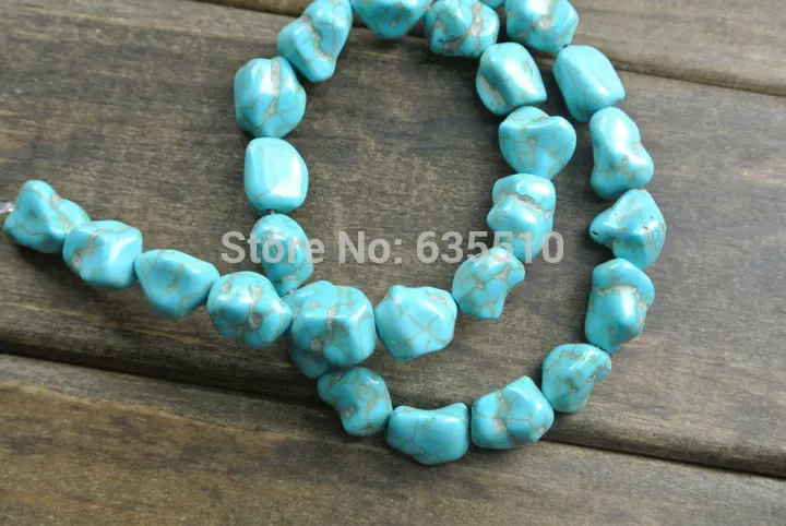 1 нитка синий Howlite Бесплатная от камня самородок бусы подходят для изготовления