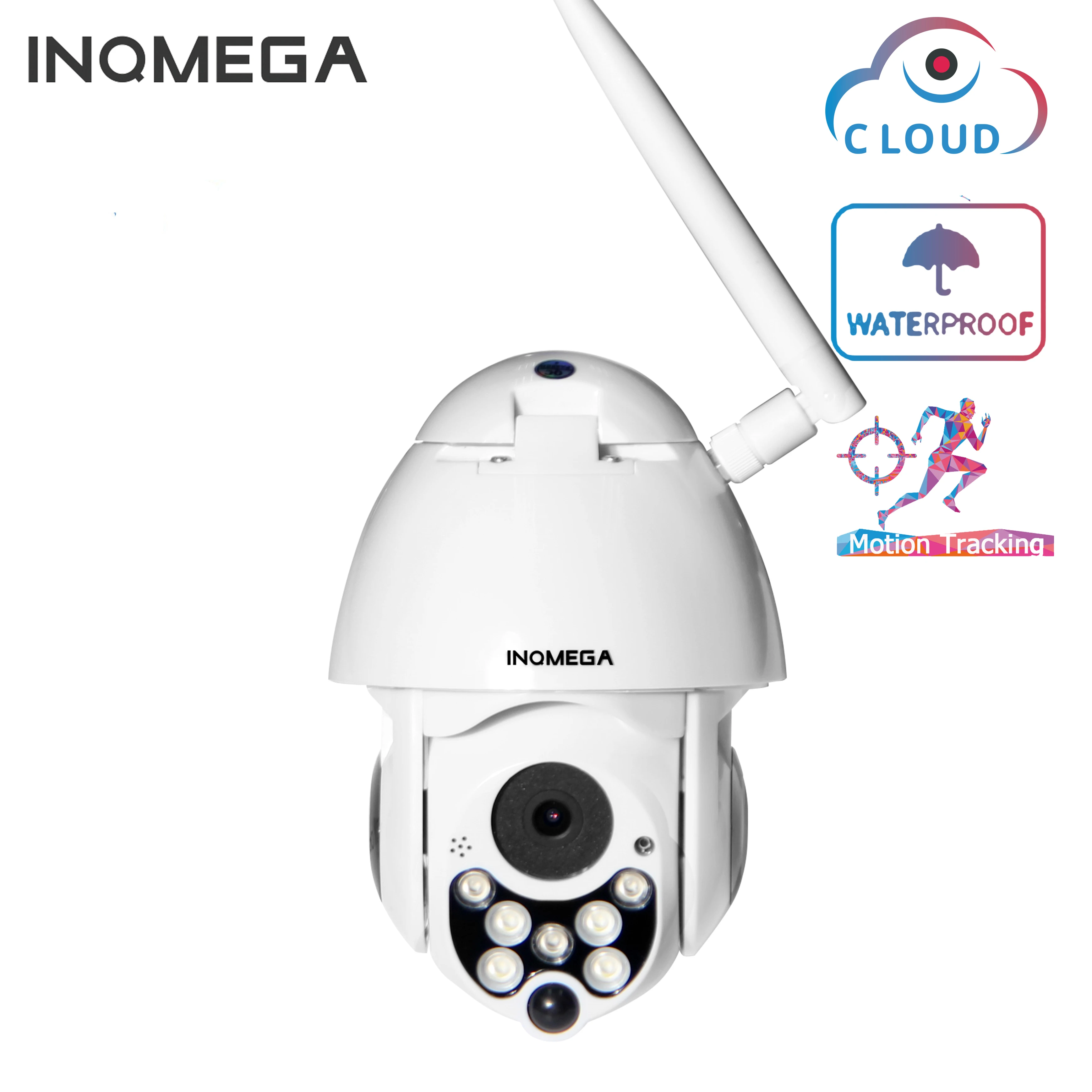 INQMEGA 1080P PTZ IP камера с автоматическим отслеживанием скорости купольная