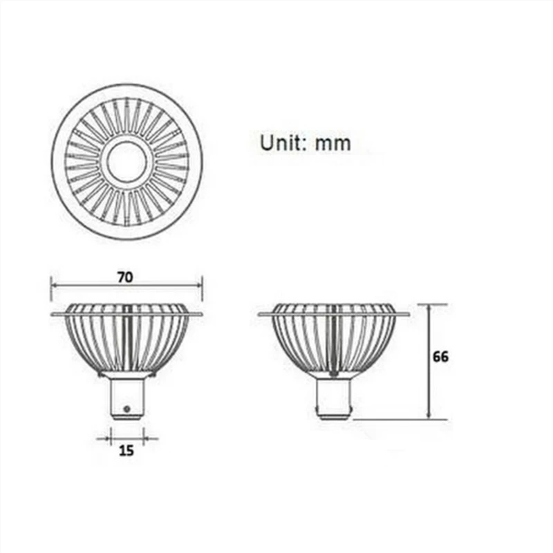 Светодиодная лампа ONDENN AR70 10 шт./лот 7 Вт B15/B15D/E27/E14/GU10/B22 с регулируемой яркостью для