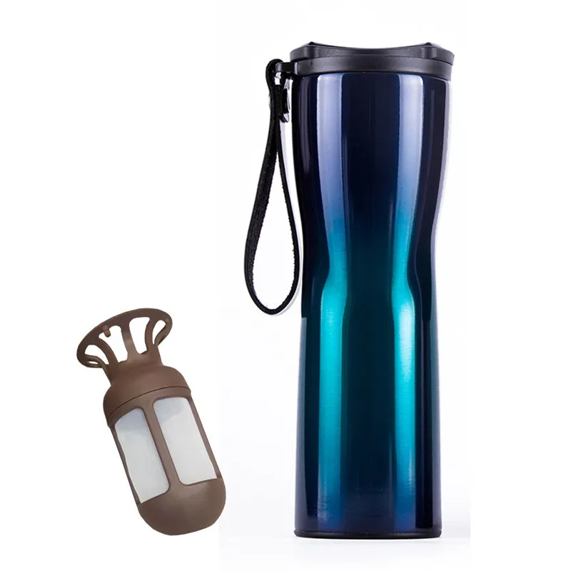 Gradient blue Youpin термосы Moka умная Вакуумная бутылка термос для кофе сенсорный температурный дисплей Нержавеющая сталь кофейная изоляционная чашка - Цвет: Gradient blue