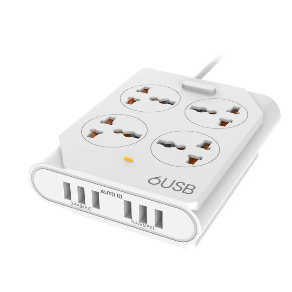 MOXOM умный дом электронный блок питания розетка Быстрая зарядка 6 USB+ 4 розетки стандартный разъем интерфейс расширение ЕС Великобритания