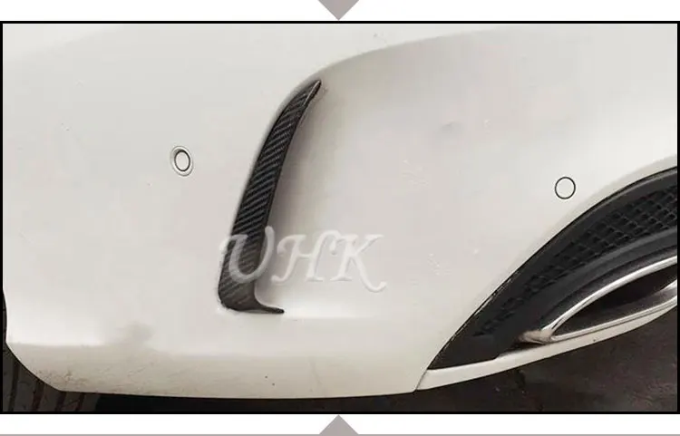 UHK для Mercedes Benz C Class W205 C180 C200 C220 C250 C300 углеродного волокна заднего бампера боковые вентиляционные Canard спойлер линий купе