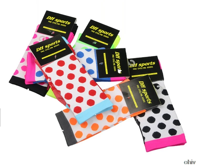 DH Sports Cycling Socks Racing Sports Socks Professional Brand Breathable Protect Feet Road Bicycle Socks Racing Bike Men Women