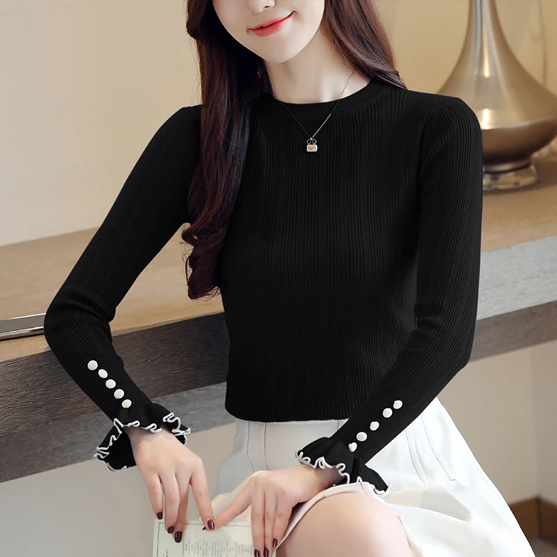 womens sweaters 2018 winter women sweater long sleeve knitted fashion clothing bottoming pillover 1559 45 | Женская одежда