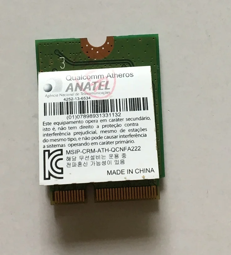 SSA  Atheros QCNFA222 NGFF 802.11a/b/g/n Wifi    Bluetooth 4, 0 AR5BWB222  ACER