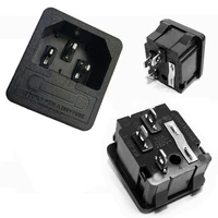 10pcs electrical ac socket iec320 c14 inlet power adaptor industrial plug rocker with fuse soft card switching connector