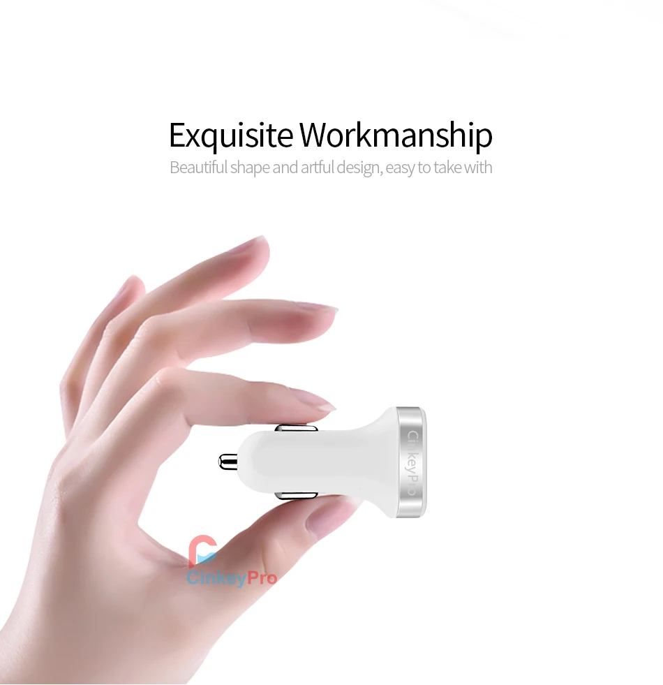 CinkeyPro светодиодный Экран 2-Порты и разъёмы зарядных порта USB для автомобиля Зарядное устройство для iPhone samsung автомобиля-Зарядное устройство адаптер 5 V/2.1A мобильного телефона адаптер для зарядки