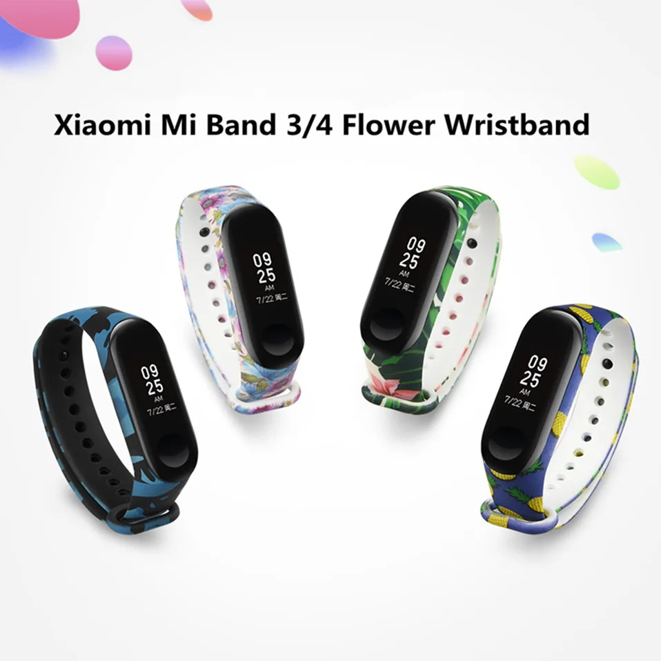 ALANGDUO аксессуары браслет ремешок для Xiao mi Band 3/4 цвета Флора кремний сменный ремешок для mi Band 3 для mi Band 4 ремешок
