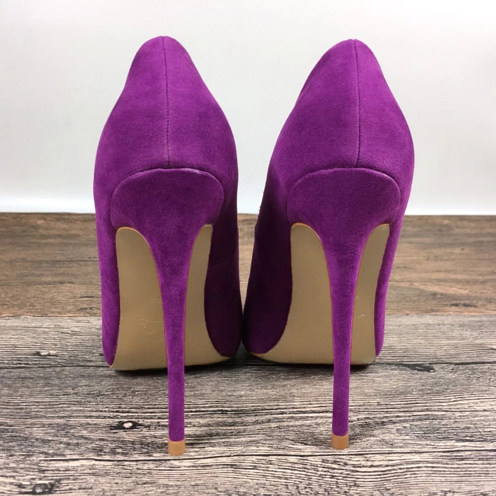 Женские тонкие туфли фиолетового цвета на высоком каблуке 10 см 12 | Обувь