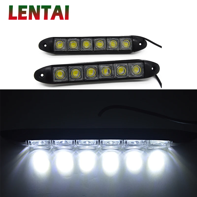 LENTAI 1 комплект 6 светодиодный Автомобильные дневные ходовые огни DRL