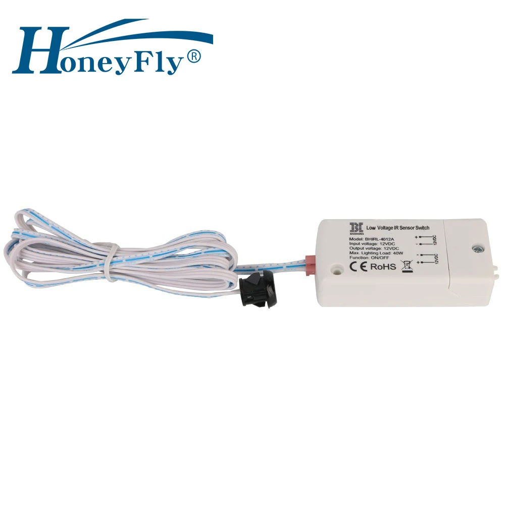 HoneyFly светодиодный DC 12 В ИК-датчик переключатель 40 Вт инфракрасный свет переключатель для светодиодных ламп светодиодные полосы датчик движения ручная волна 5-8 см CE
