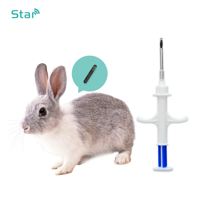 (80pcs) Animal Microchip Syringe 134.2khz RFID chip Dog Pet ID injector microchips transponder FDX-B 2.12*12mm 1.4*8mm 1.25*7mm