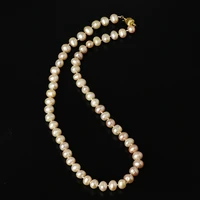 short sized 1 rows having a circle and an ellipse combination 9 10 mm freshwater unique pearl necklace