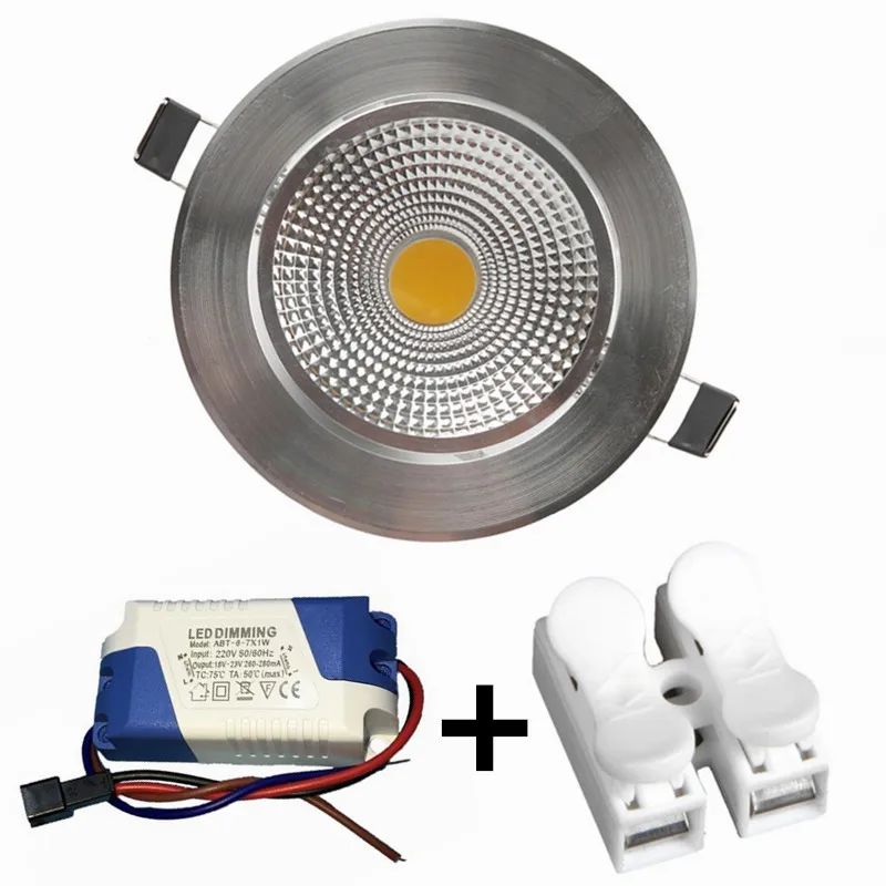 Светодиодный точечный светильник COB Потолочный Точечный 5 Вт 7 9 12 15 AC110V 220V 230V