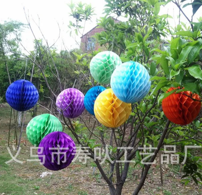 10 шт. 20 см 8 дюймов ткани Искусственные бумажный цветок фонарь Pom Poms букет из
