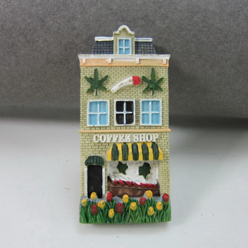 Голландский парк Амстердам яркий разноцветный дом 3D из смолы магнитные наклейки