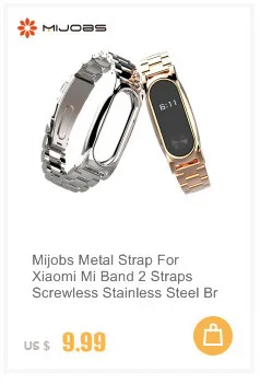 Металлический браслет Mijobs Mi Band 2 на ремешке для Xiaomi Mi Band 2 Безвинтовой браслет из нержавеющей стали Сменные аксессуары