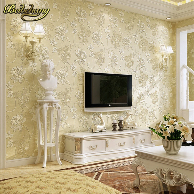 Обои из флока нетканые металлические цветочный дизайн papel de parede 3d современные