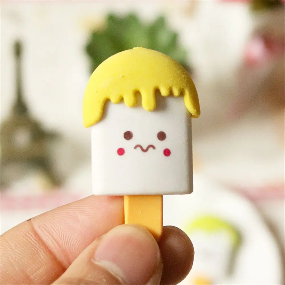 3 шт. ластик в форме мороженого Kawaii канцелярские принадлежности милый дизайн карандаш резинки офисные школьные коррекции инструмент детские игрушки детские подарки