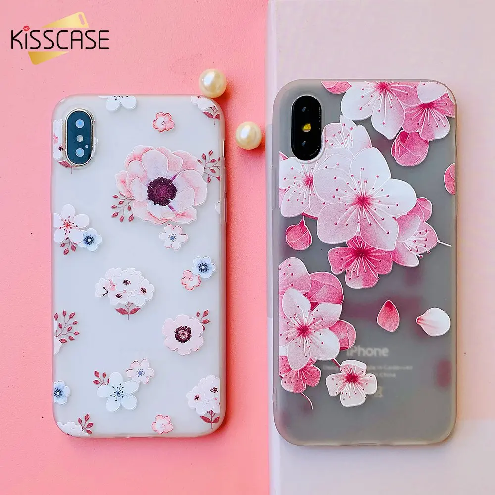 Kisscase Case девчушки чехол для телефона iPhone 5 5S SE x 3D цветок Чехол 6 7 8 6S Plus чехлы на
