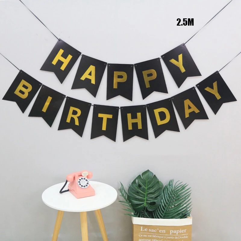 

birthday decoration hot stamping fishtail pull flag party arrangement swallow tail flag happy birthday banner