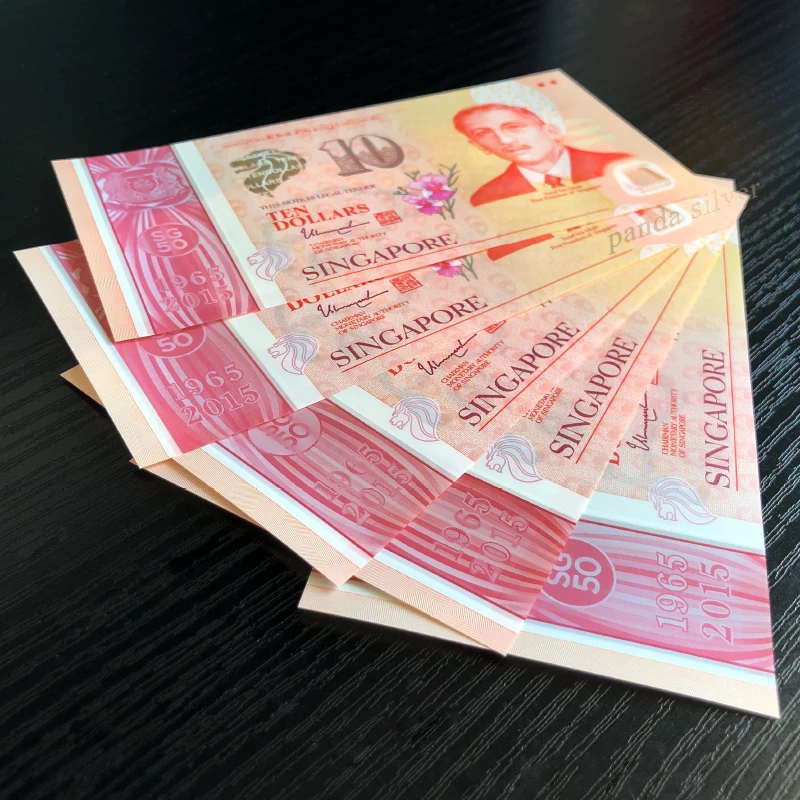 Сингапур набор 5 шт. 10 долларов 2015 SG50 полимерный памятных банкнот (полный
