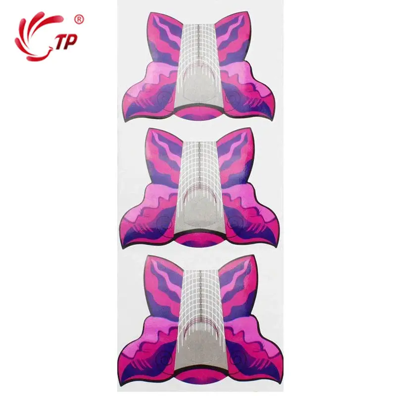 Rose red 100pcs Форма для наращивания ногтей, советы, руководство, 100 шт./лот, красная рыба, Бабочка, принадлежности, инструменты для дизайна ногтей, кончики, профессиональные формы для ногтей, УФ-гель для строительства - Цвет: Rose red 100pcs