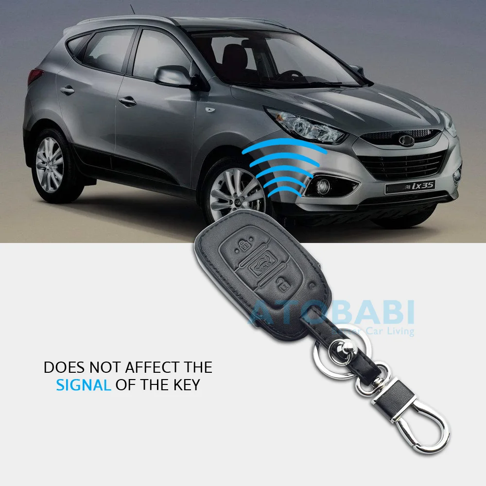 Кожаный чехол для ключей для автомобиля hyundai IX20 IX30 IX35 I40 IX25 Tucson Elantra Verna Sonata 3 кнопки умный пульт дистанционного брелока крышка брелок