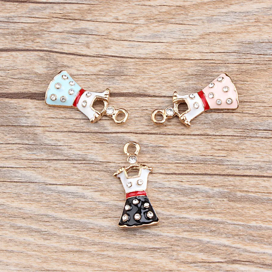 Корень 10 шт./упак. юбка эмаль амулеты из сплава масла с камнями в форме капли