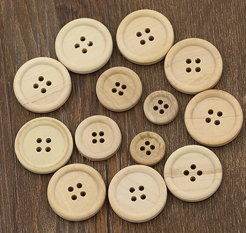 50 Pcs Helpful Mixed Wooden Buttons Color Round 4-Holes Sewing Scrapbooking DIY | Дом и сад