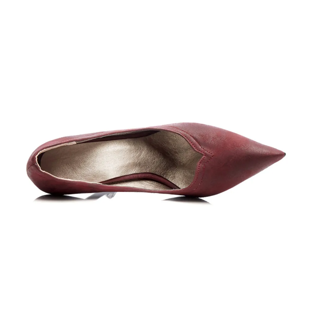 

MORAZORA black wine red fashion spring autumn shoes woman pointed toe shallow thin heel women high heels shoes plus size 33-46