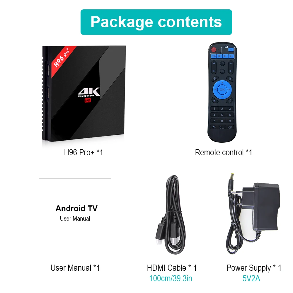 ТВ приставка PULIERDE H96PRO + 2 ГБ 16 Android 7 1 Восьмиядерный процессор Amlogic S912 4 ГГц/5 8 ГГц Wi Fi
