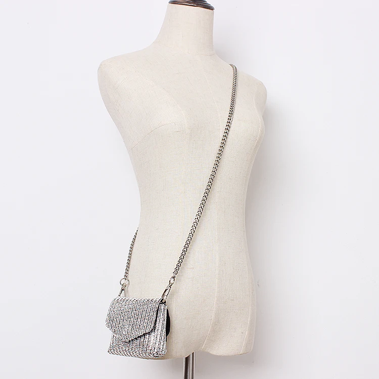 Bling Mini Fanny Pack Fashion Rhinestone Waist Belts With Bag Elegant Ladies Street Long Chain Crossbody Money Fanny Bags