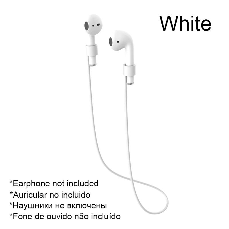 White Strap Мягкий силиконовый чехол для AirPods 2-ой противоударный чехол для Apple Air Pods 2 Чехол для наушников s Для Air Pods защитный чехол - Цвет: White Strap