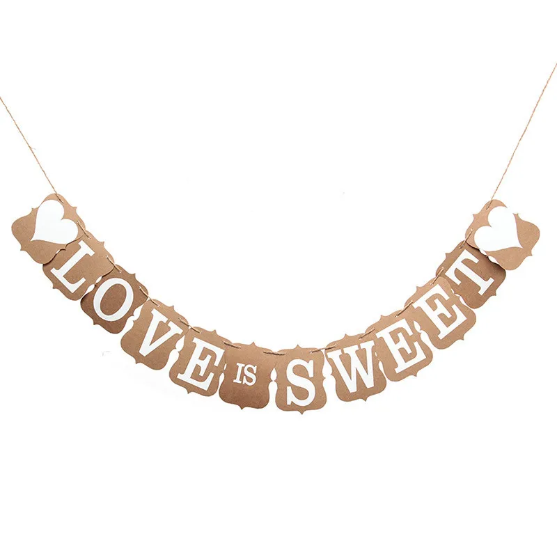 LOVE IS SWEET 3 м винтажная гирлянда из крафт-бумаги свадебные баннеры-Декорации для