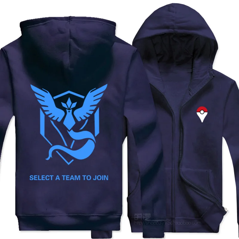Новые толстовки для мужчин и женщин для Аниме Pokemon Team Mystic Valor Instinct дизайн толстовка унисекс пальто толстовка