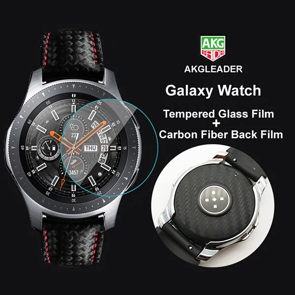 Galaxy Watch 46mm Для Galaxy Watch 42/46 мм пленка из закаленного стекла+ пленка из углеродного волокна для samsung Galaxy Watch Защитная пленка для экрана gear S3 - Цвет: Galaxy Watch 46mm