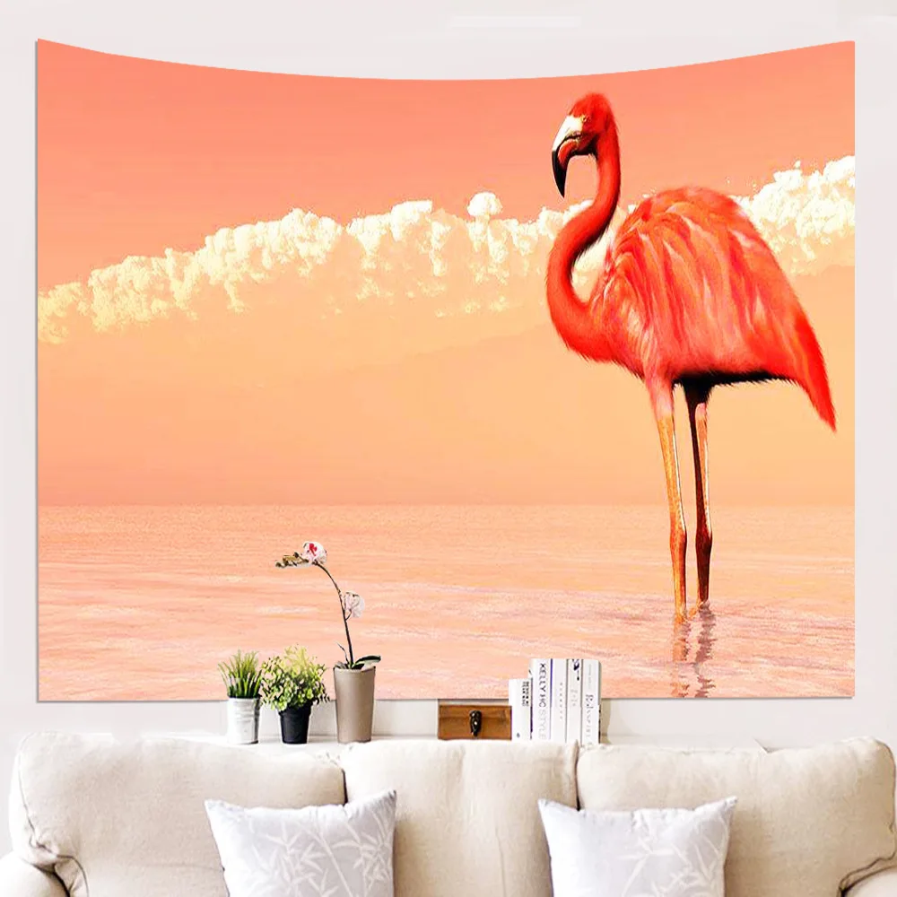 Настенный гобелен с изображением фламинго индивидуальное украшение для