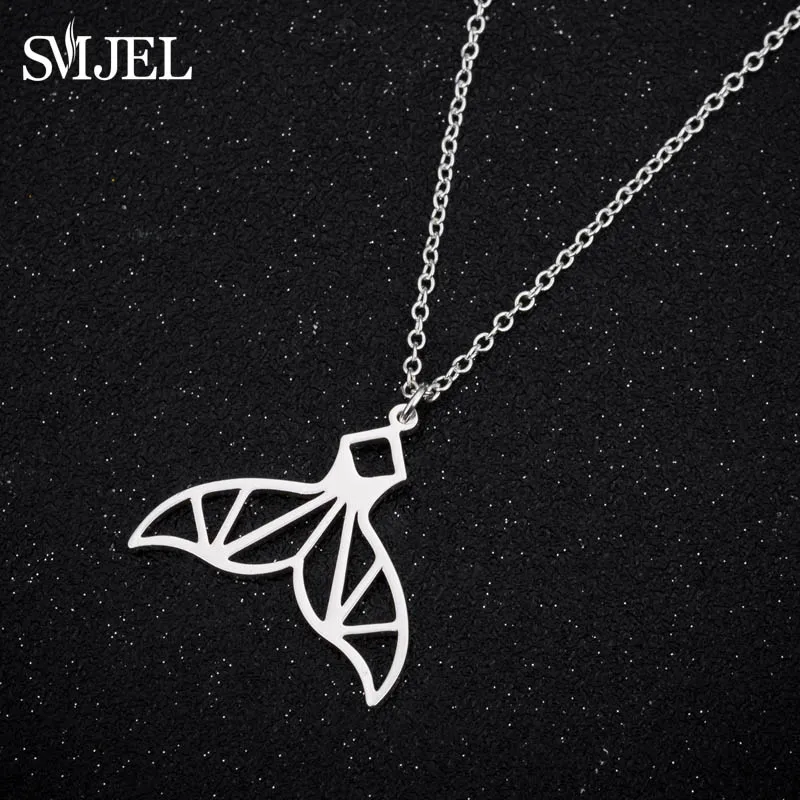 SMJEL геометрические подвески и ожерелья в виде хвоста сказочного Кита женское