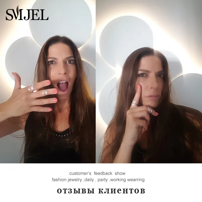 Smjel 2017 Новая Мода Boho двойной линии V Chevron Кольца для Для женщин подарок простые