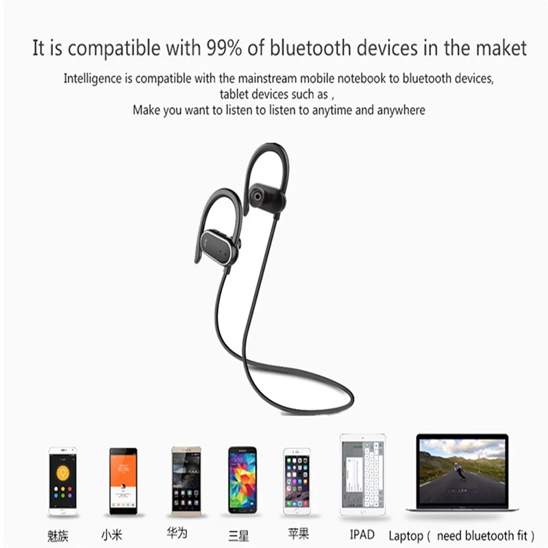 

DISOUR Smart Bluetooth Earphone Wireless Neckband IPX7 Waterproof Running Stereo Earphones With Step Counter Super Bass Headset