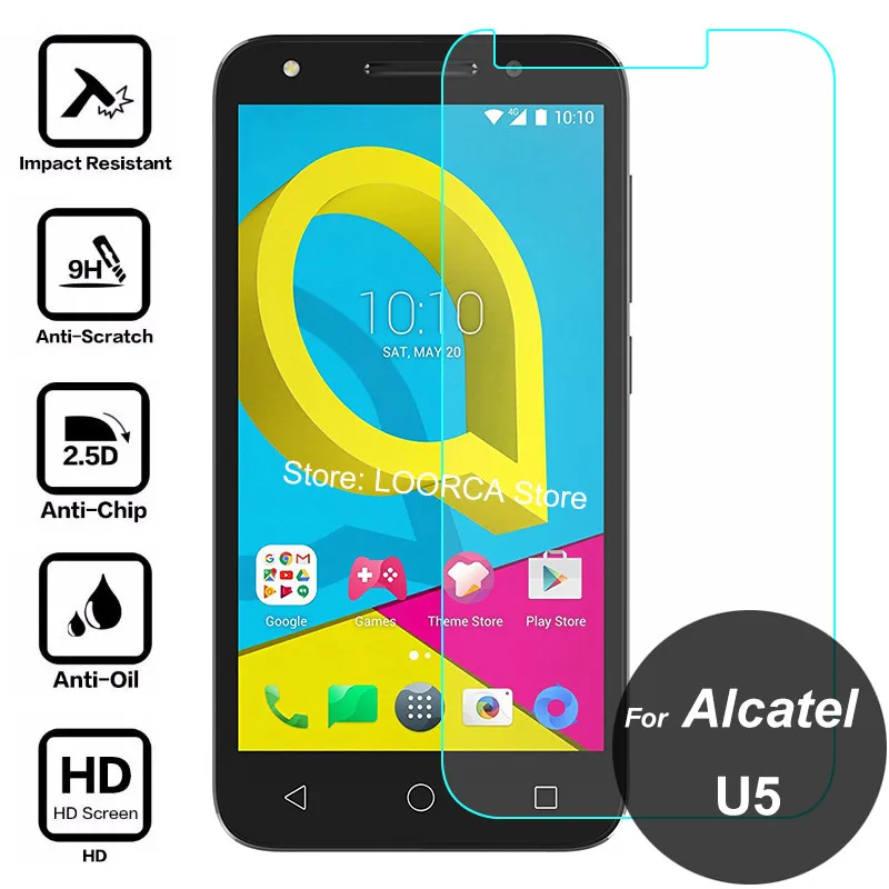Для Alcatel One Touch U5 Экран протектор 2.5D с уровнем твердости 9 H закаленное Стекло